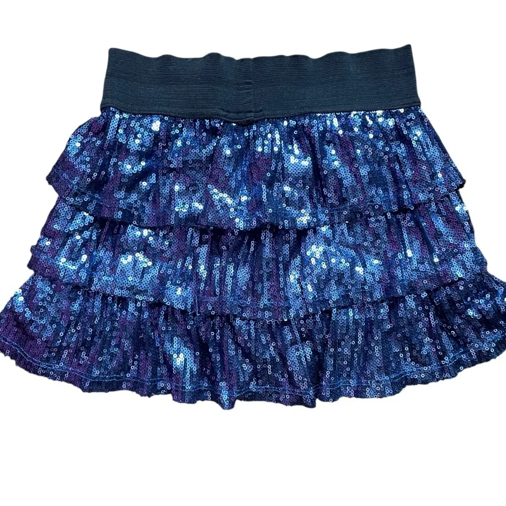 The Children’s Place Sequin Ruffle Skirt Blue Purple Girls Size 6X/7